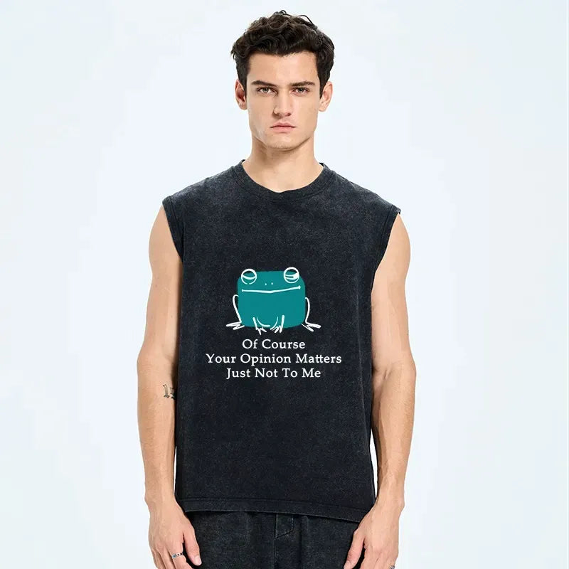 Kyoto-Lion Cool Frog Unbothered By Others Opinions Washed Tank
