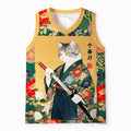 Japanese Samurai Cat Tank Top for Summer