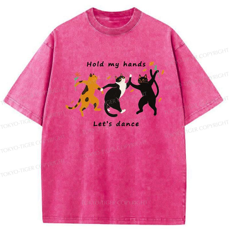 Japanese washed cat t-shirt for daily wear