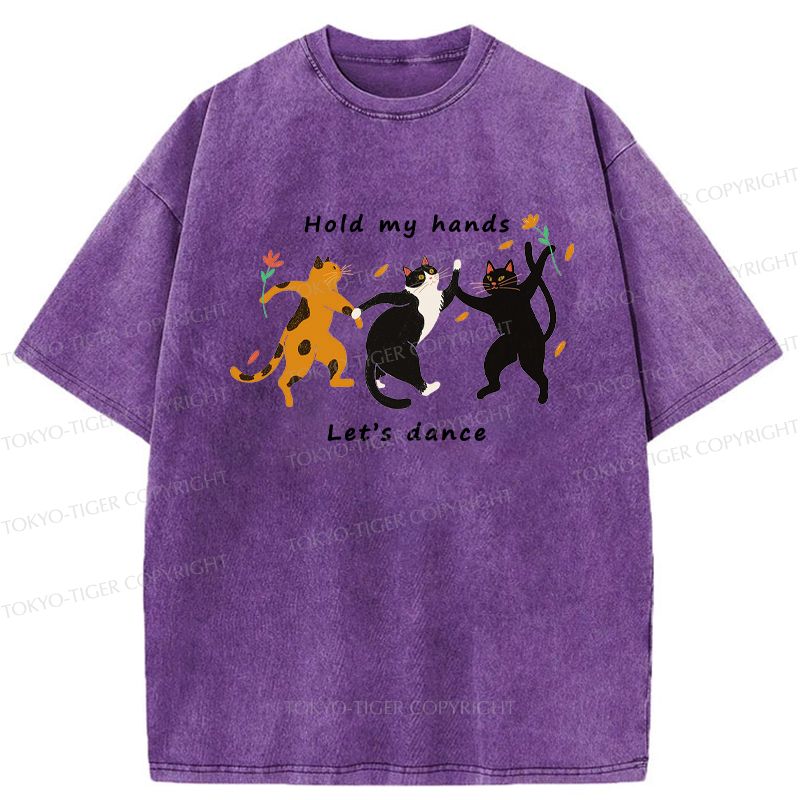 Japanese washed cat t-shirt for daily wear