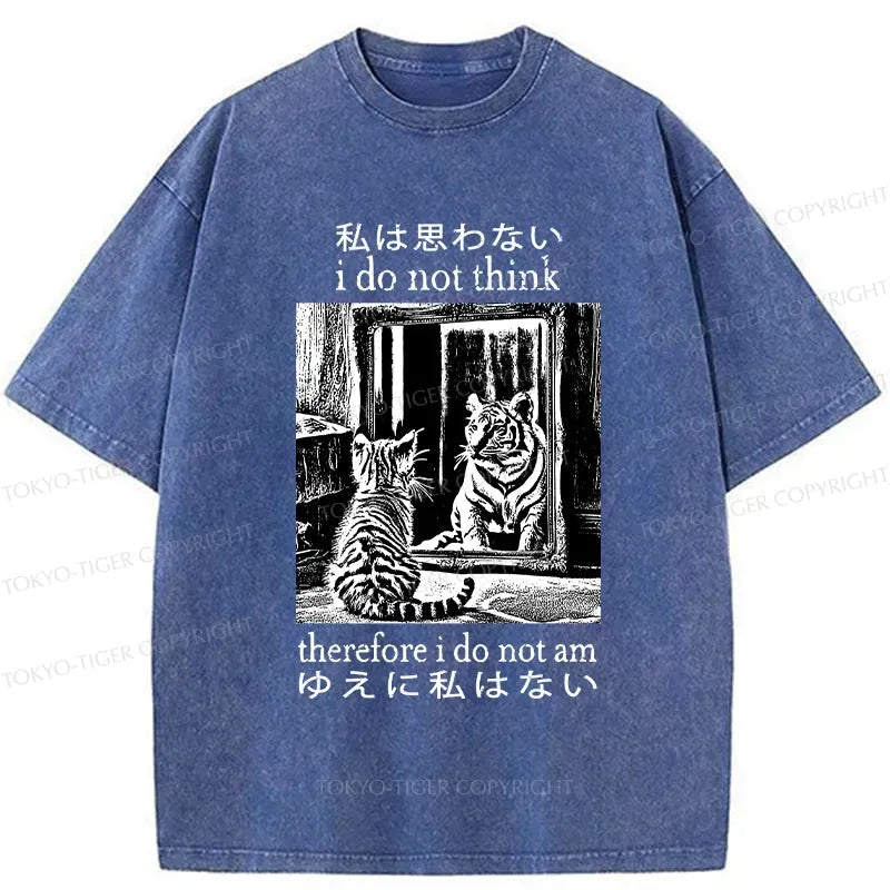 Japanese washed cat t-shirt for daily wear