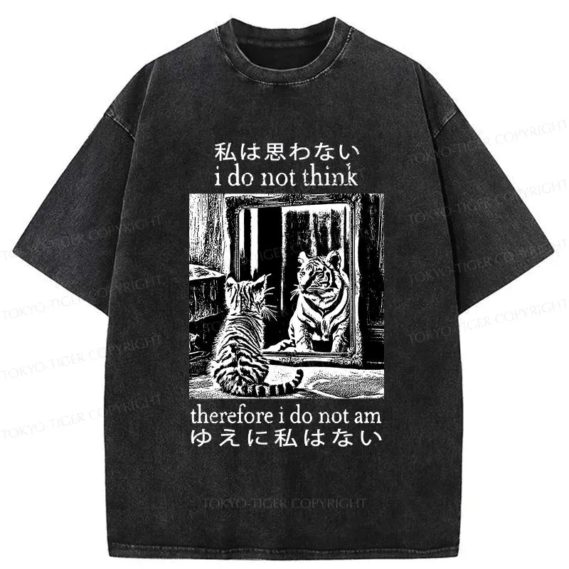 Japanese washed cat t-shirt for daily wear