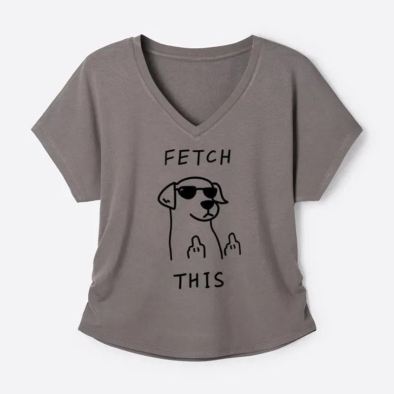 Kyoto-Lion Rebellious Dog T-Shirt for Women