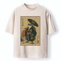 Kyoto-Lion Cool Frog Samurai In Kimono Washed T-Shirt