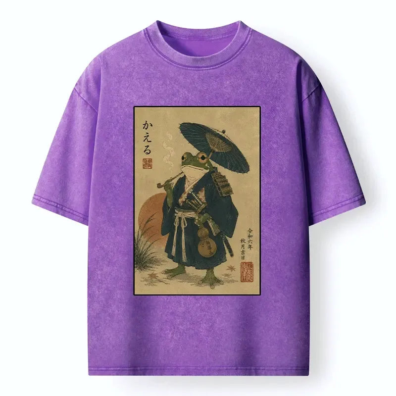 Cool Frog Samurai in Kimono T-Shirt