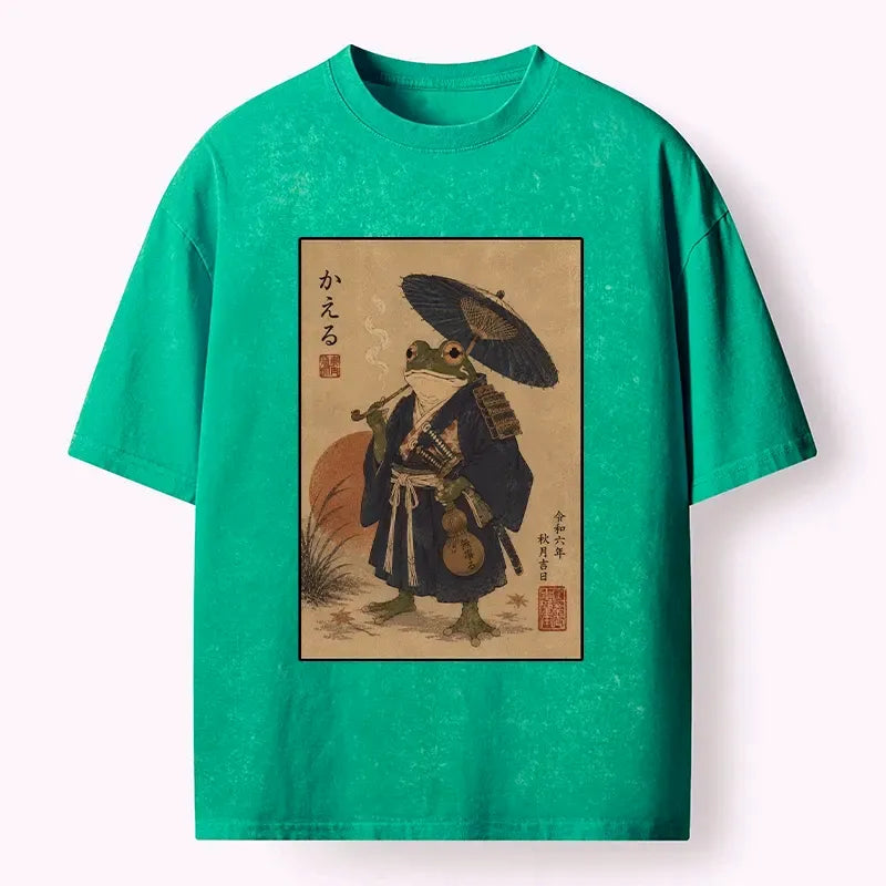 Cool Frog Samurai in Kimono T-Shirt