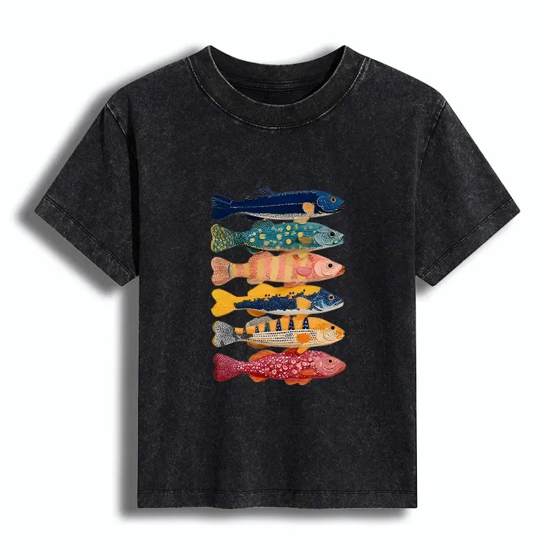 Washed Japanese Koi Art T-shirt