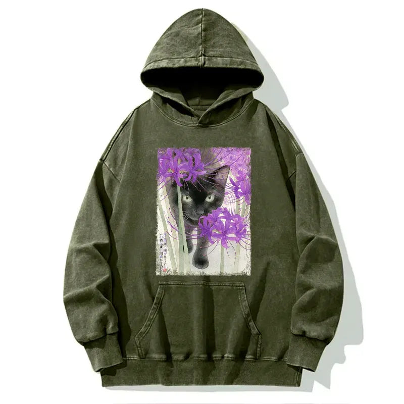 Japanese Cat Hoodie for Streetwear