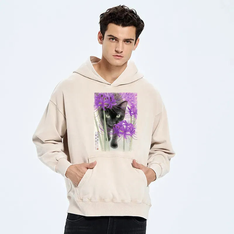 Japanese Cat Hoodie for Streetwear