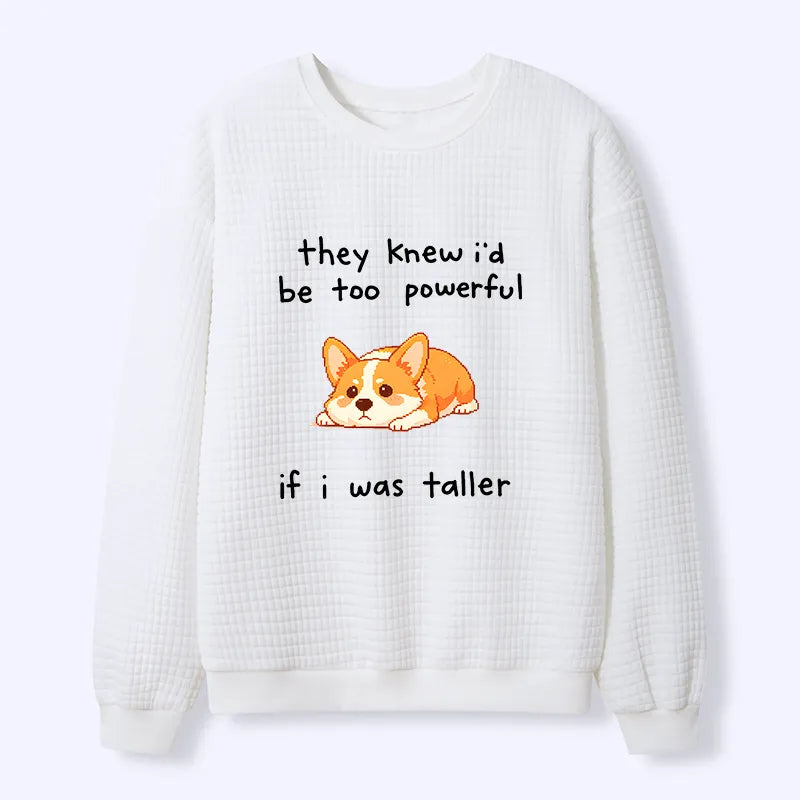 Kyoto-Lion Funny Short Dog Joke Waffle Sweatshirt