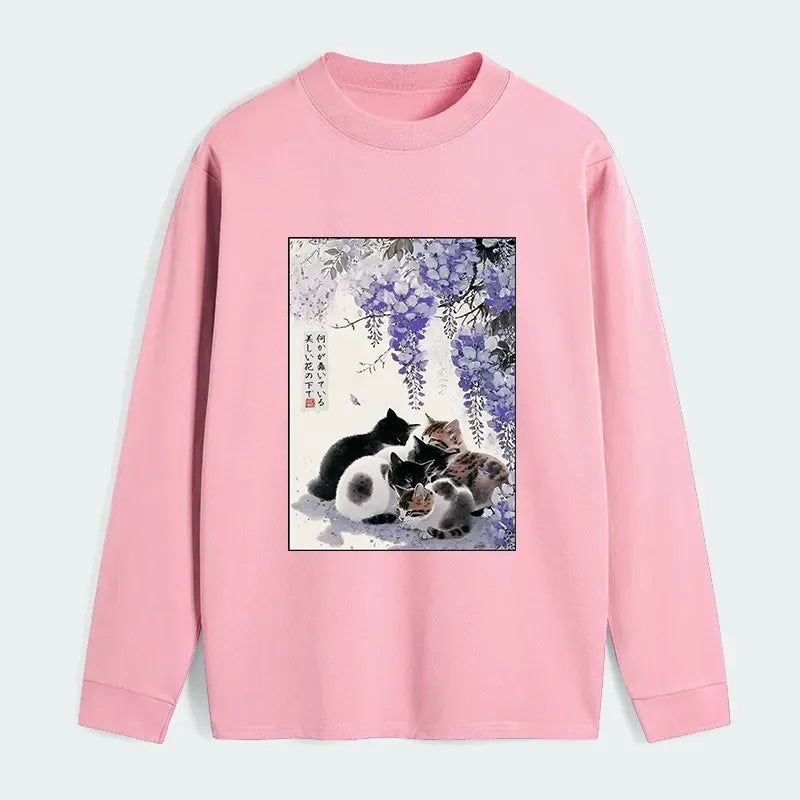 Japanese cat long sleeve tee