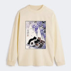 Kyoto-Lion Cats plotting under the wisteria Classic Long Sleeve T-Shirt