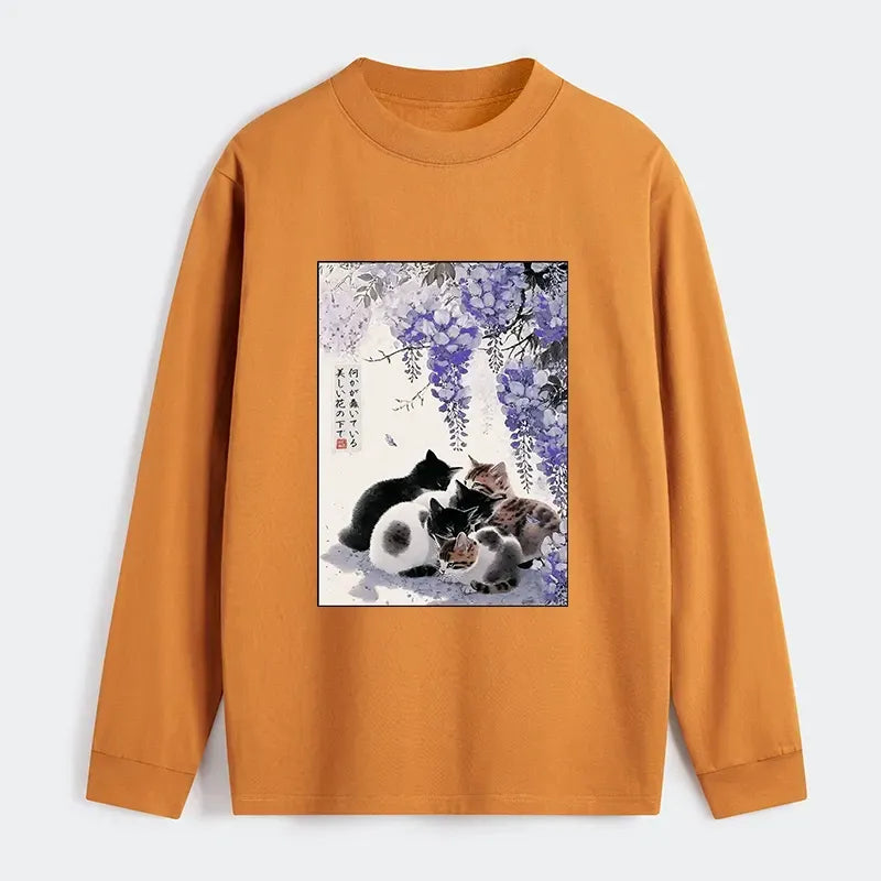 Japanese cat long sleeve tee