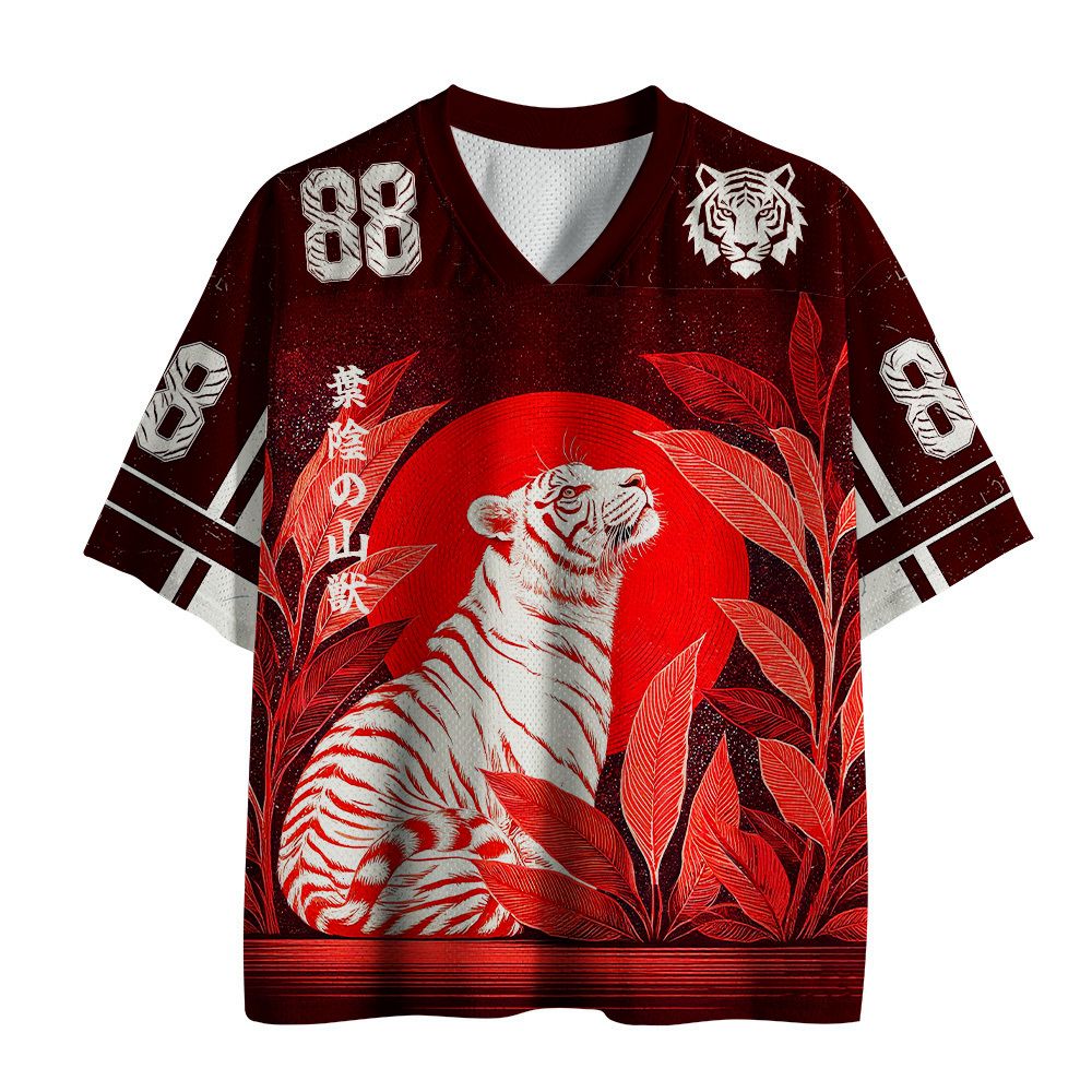 white tiger forest breathable jersey