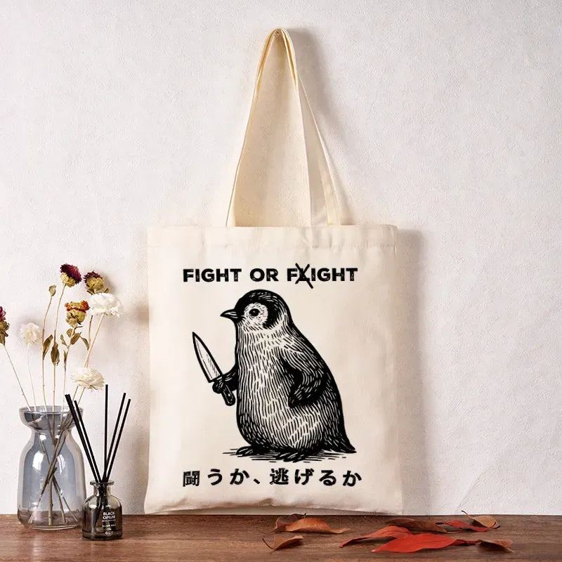 Kyoto-Lion Funny Fight Or Flight Tote Bag