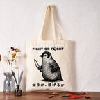 Kyoto-Lion Funny Fight Or Flight Tote Bag