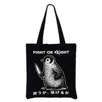 Funny fight or flight tote bag gift idea