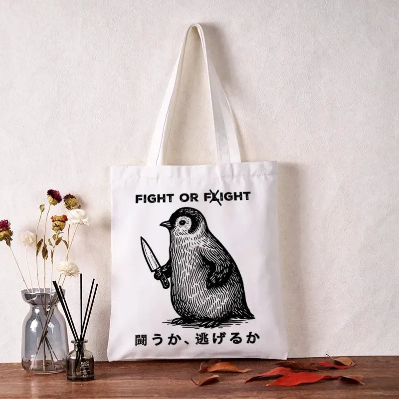 Kyoto lion unisex canvas tote bag