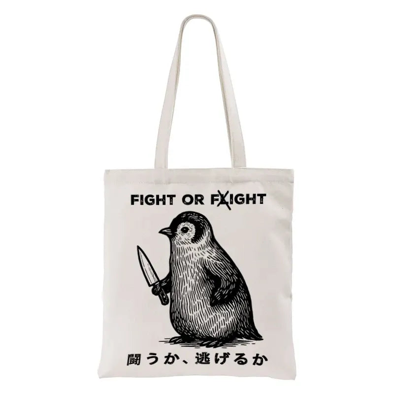 Kyoto-Lion Funny Fight Or Flight Tote Bag