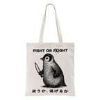 Kyoto-Lion Funny Fight Or Flight Tote Bag