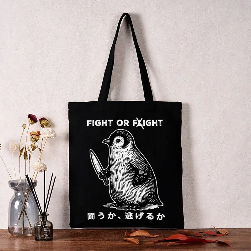 Kyoto lion unisex canvas tote bag