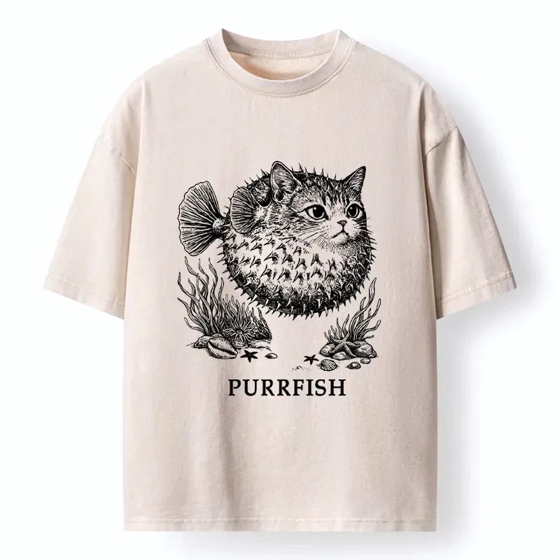 Japanese Cat Puffer T-Shirt for Summer