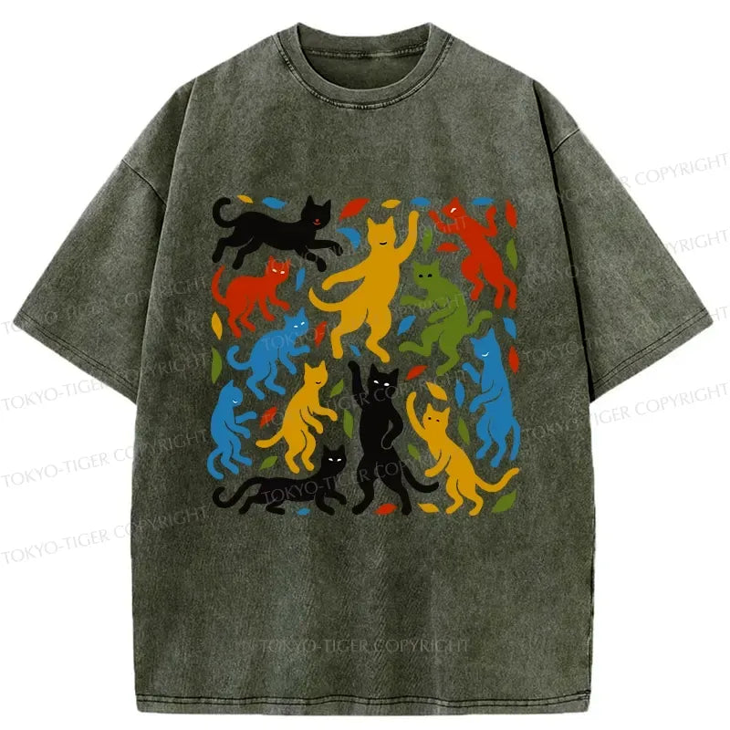 washed cat tee for daily wear