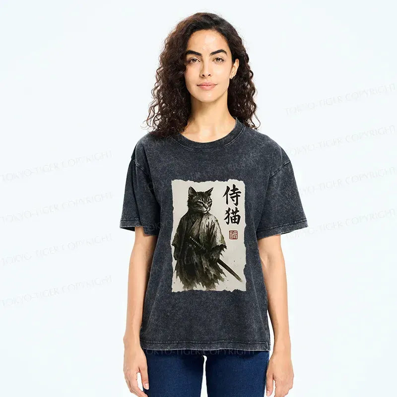 Vintage Ukiyo-e Cat Tee for Summer
