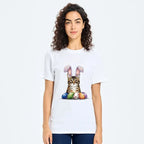 Kyoto-Lion Easter Cat T-Shirt for Daily Wear
