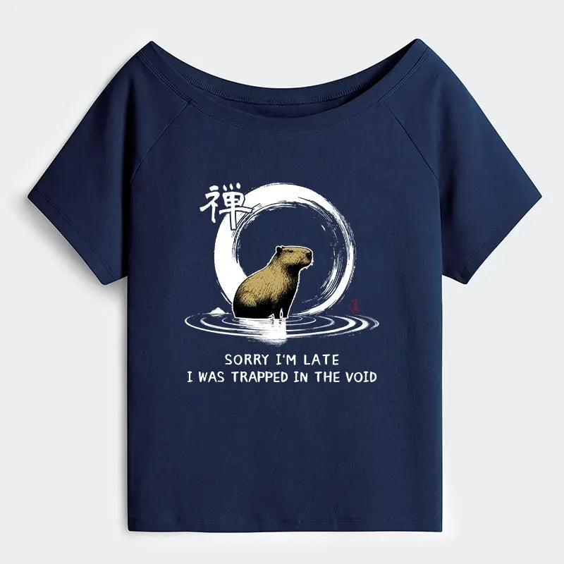 Japanese Zen Capybara T-Shirt for Women
