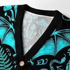 Kyoto-Lion Dark Occult Witchy Rabbit Skull Mushroom Ugly Cardigan Sweater