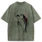 Kyoto-Lion Smoked Fish Washed T-Shirt