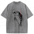 Kyoto-Lion Smoked Fish Washed T-Shirt
