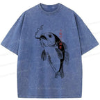 Japanese retro washed t-shirt on sale