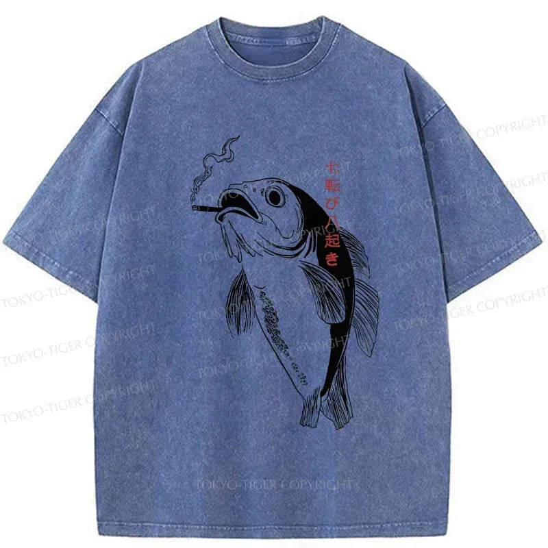 Japanese retro washed t-shirt on sale