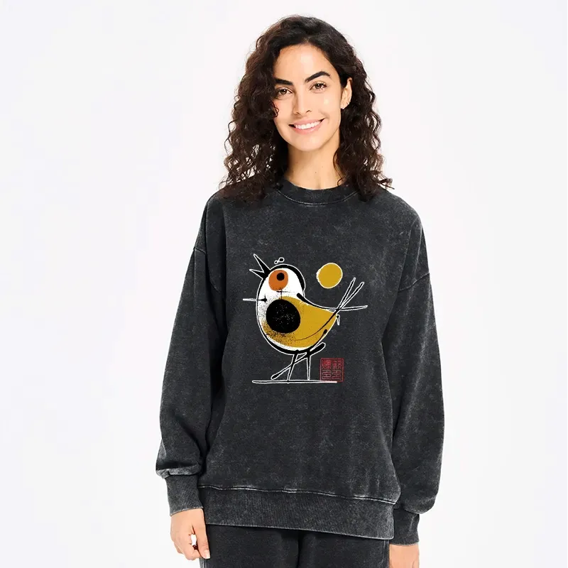 Yellow Black Bird Unisex Aesthetic Sweatshirt