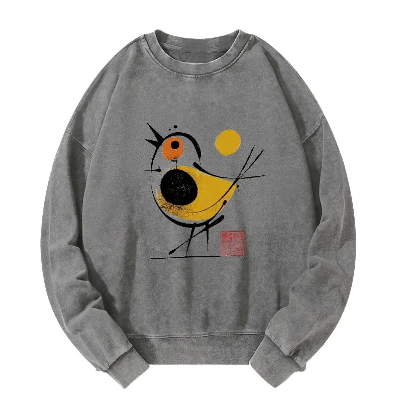 Yellow Black Bird Unisex Aesthetic Sweatshirt