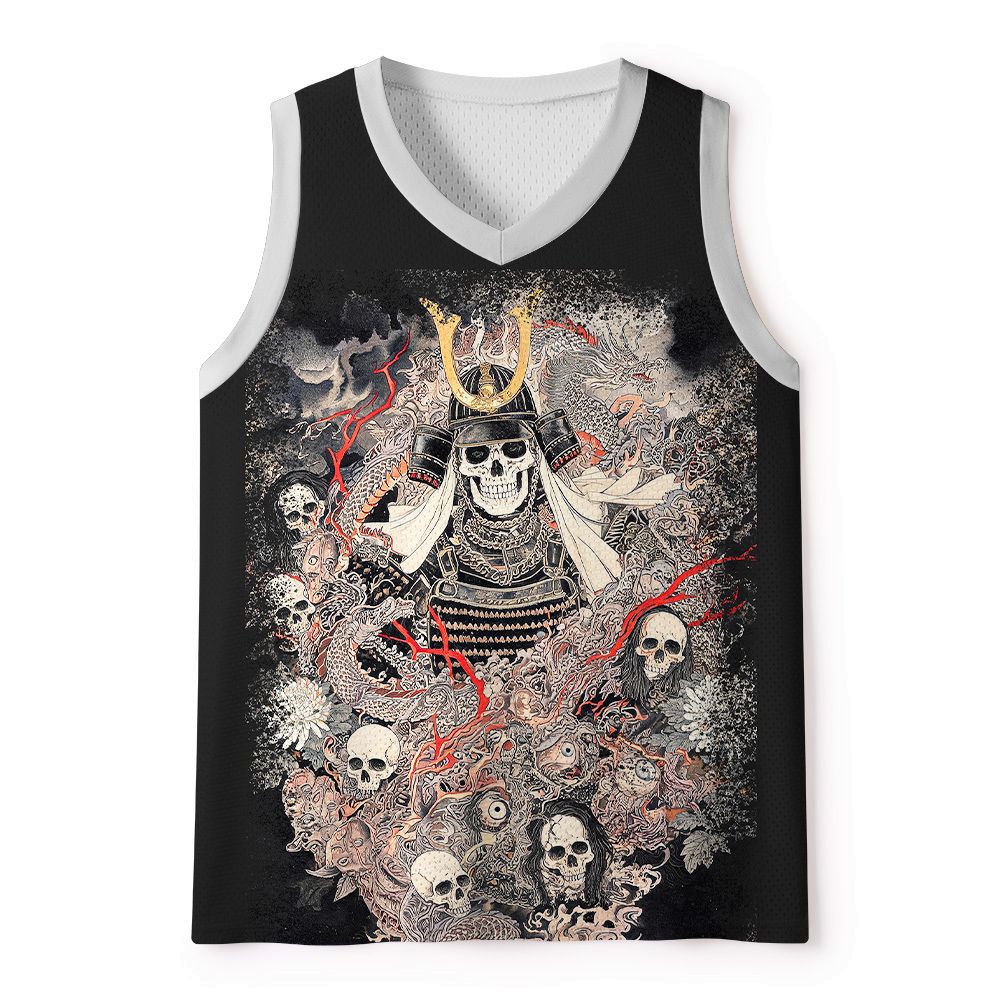 Ukiyo-e Oni Skeleton Tank Top for Casual