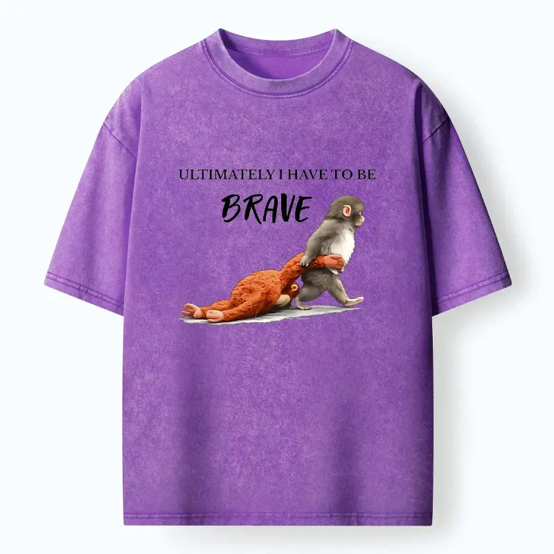 Kyoto-Lion Punch Needs To Learn To Be Brave Washed T-Shirt