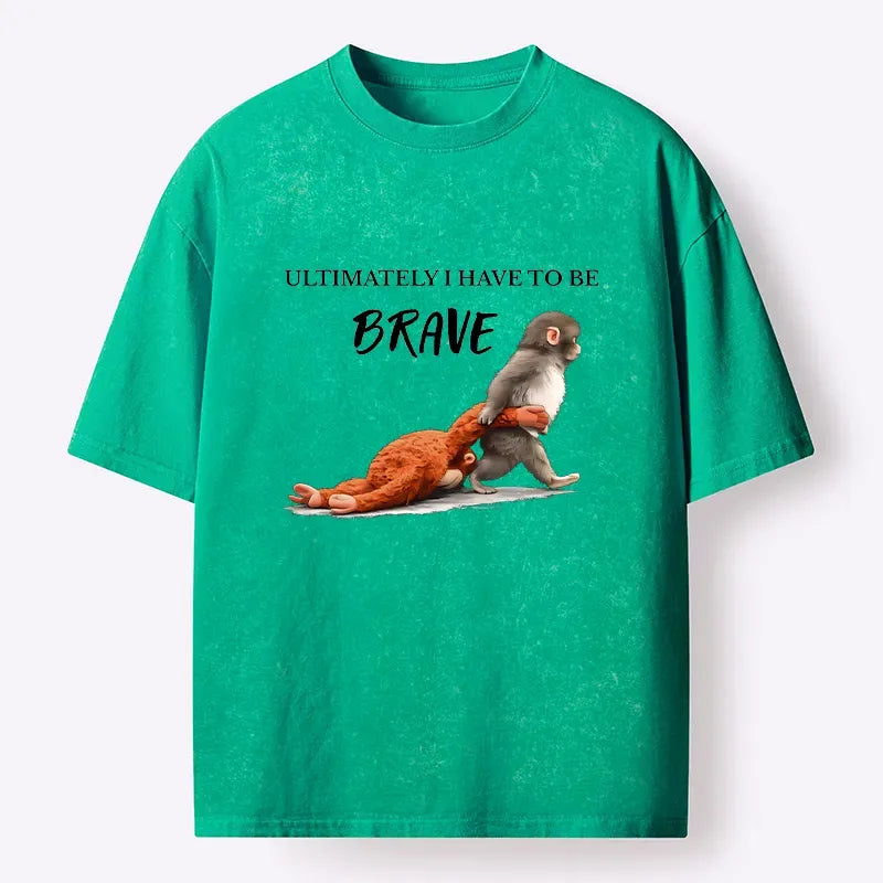 Kyoto-Lion Punch Needs To Learn To Be Brave Washed T-Shirt