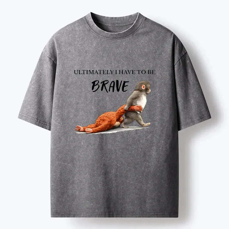Kyoto-Lion Punch Needs To Learn To Be Brave Washed T-Shirt