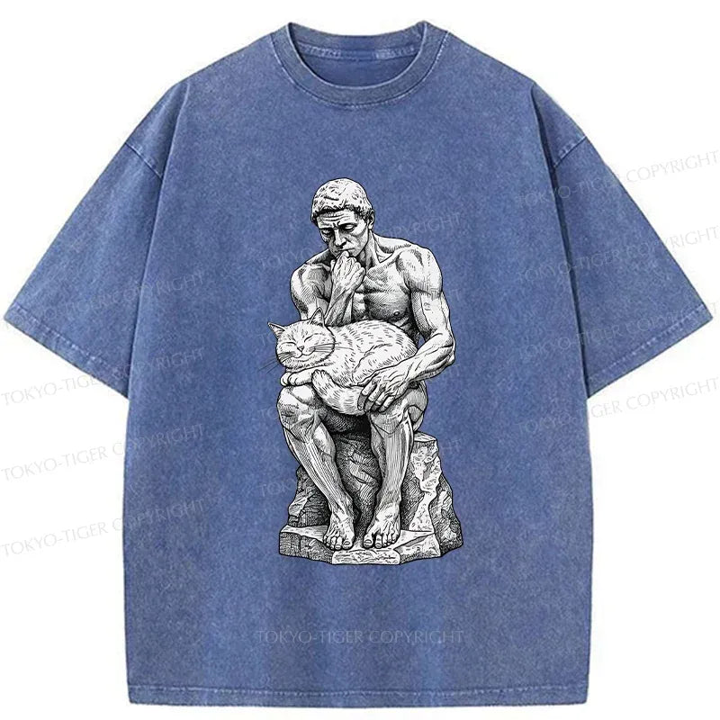 Washed Cat Tee with Free Shipping