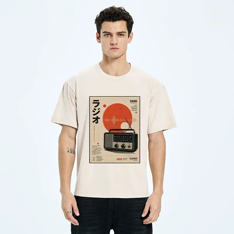 Kyoto-Lion Vintage Japanese Radio Poster Art Washed T-Shirt
