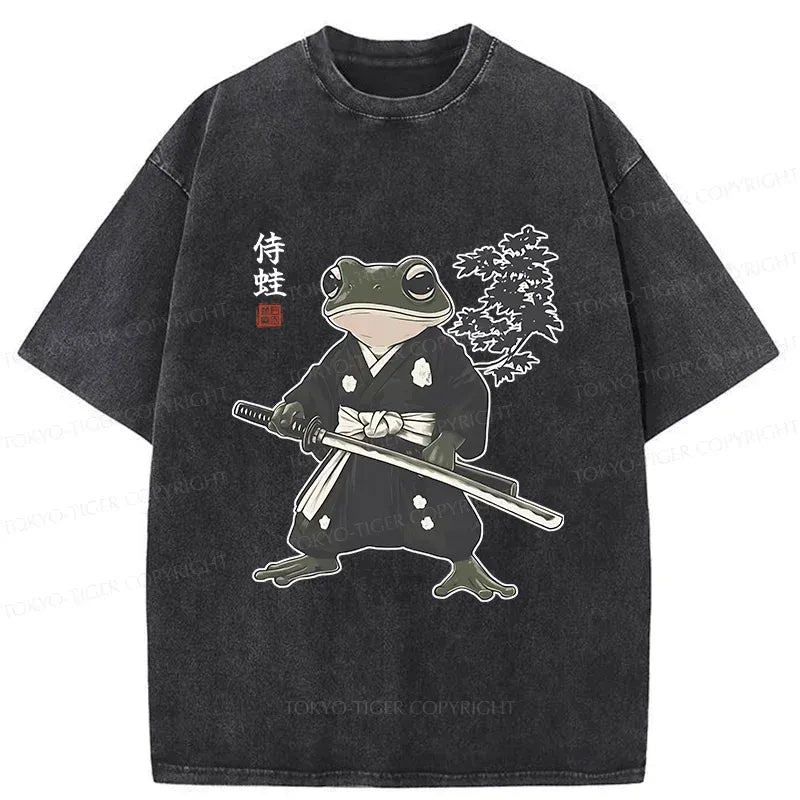 Kyoto-Lion Samurai Frog Washed T-Shirt