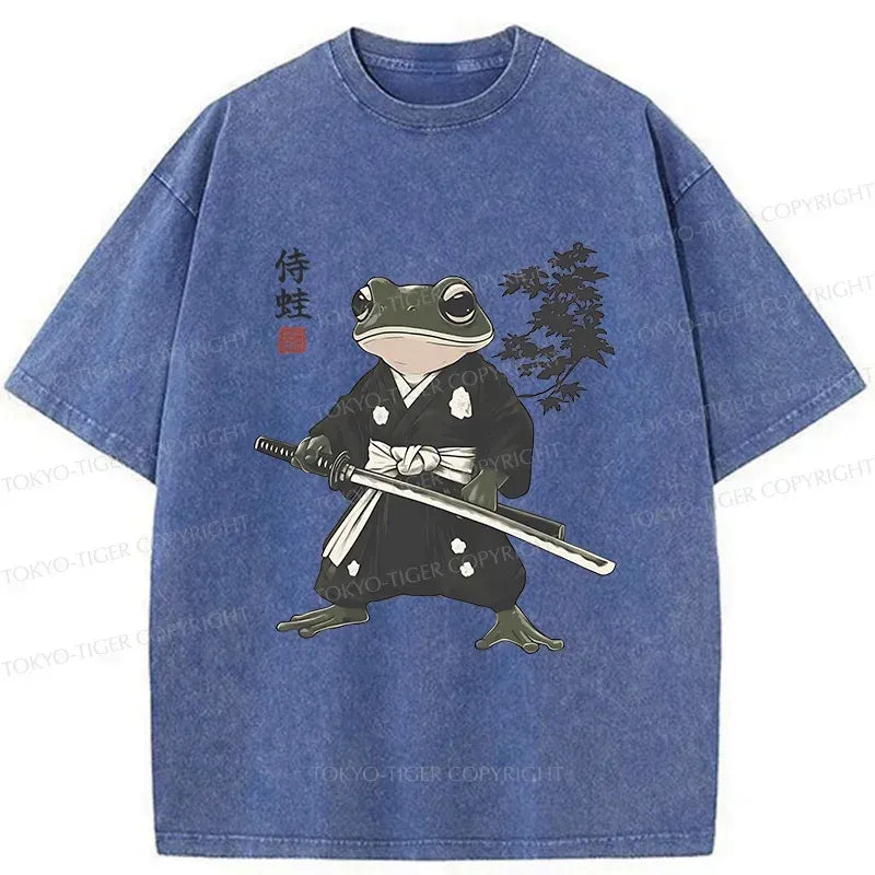Kyoto-Lion Samurai Frog Washed T-Shirt