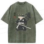Kyoto-Lion Samurai Frog Washed T-Shirt