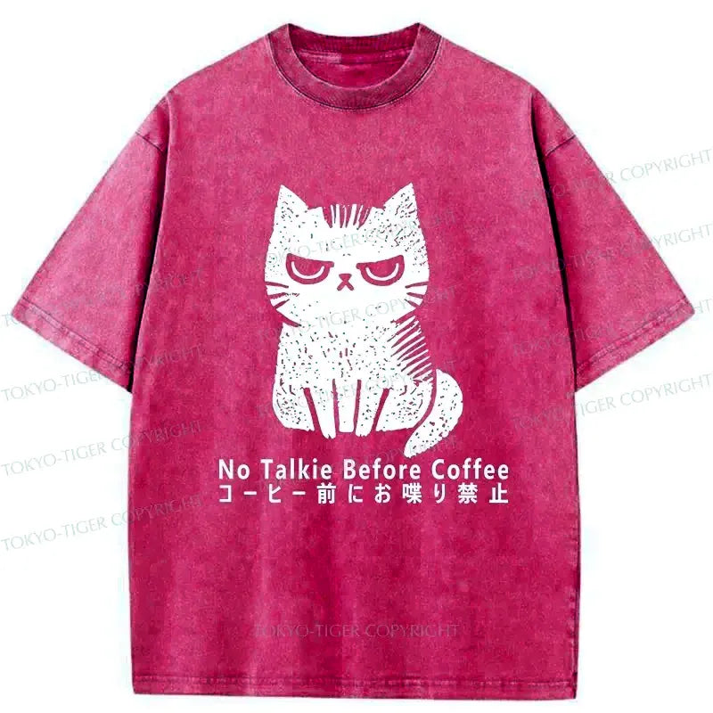 Kyoto-Lion No Talkie Before Coffee Washed T-Shirt