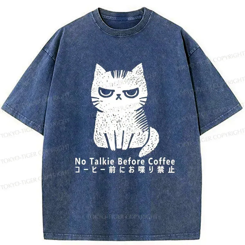 Kyoto-Lion No Talkie Before Coffee Washed T-Shirt