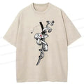 Kyoto-Lion Samurai Sword Japan Washed T-Shirt