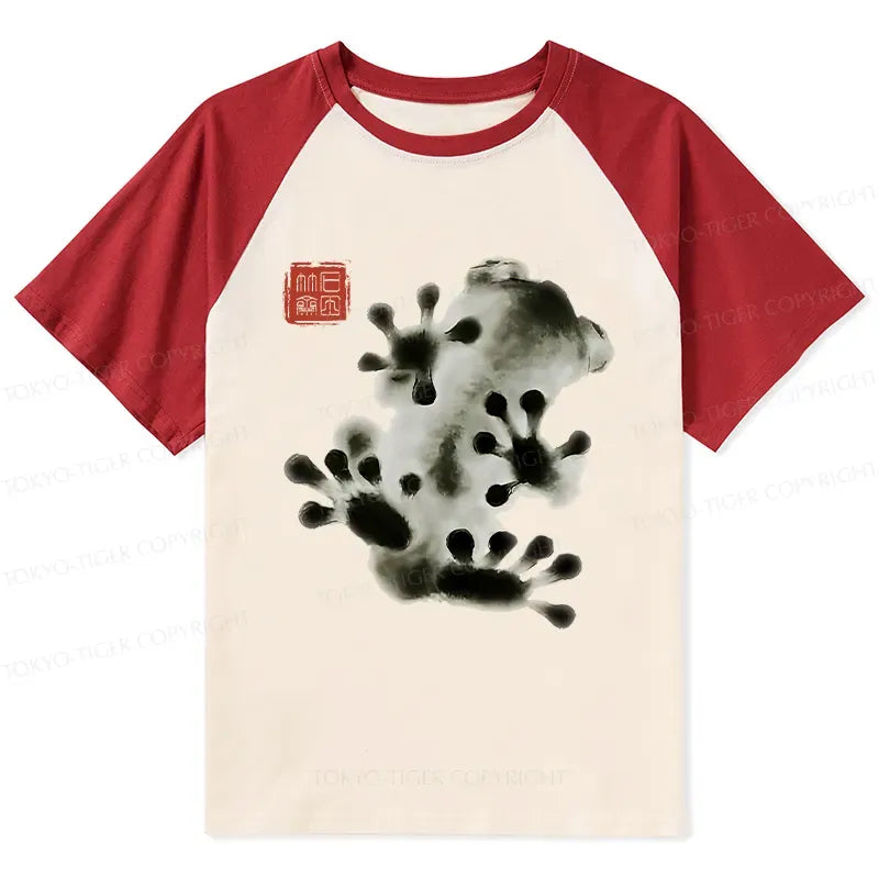 Kyoto Lion Frog Raglan T-Shirt Trendy Gift for Her